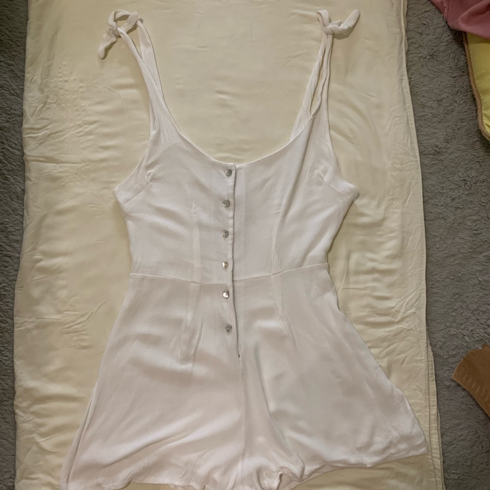 White Button Up Romper